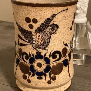 MEXICAN POTTERY DECORATIVE CUP , very pretty